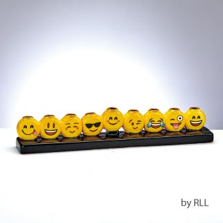 Emoji Hand-Painted Ceramic Menorah